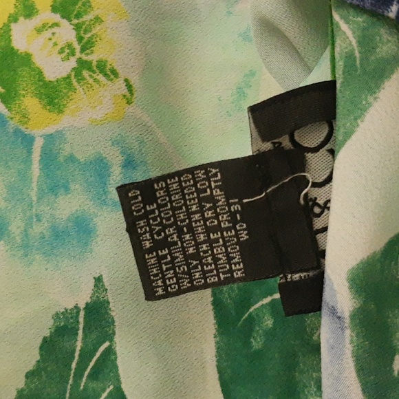 NY&Co Floral Watercolor Print Tank Dress VTG 90s Blue Green Size 8 - Picture 10 of 10